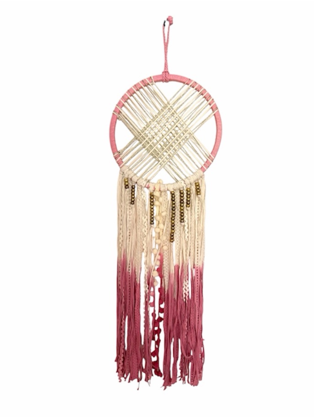 Macramé Pink Ombré Dream Catcher Boho decoration